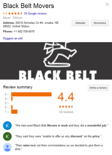 Black Belt Movers - Location