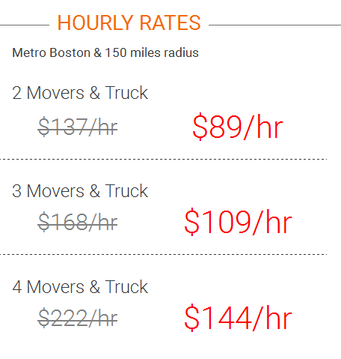 Boston Best Rate Movers - Local moving rates
