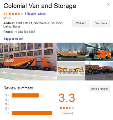 Colonial Van Lines - Location