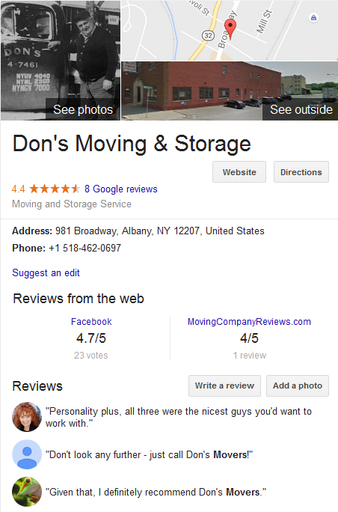 Dons Moving and Storage – Location