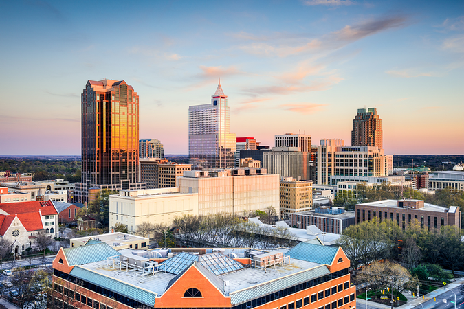 Downtown Raleigh skyline -   Move to the capital city of North Carolina