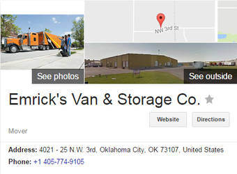 Emricks Van and Storage – Location
