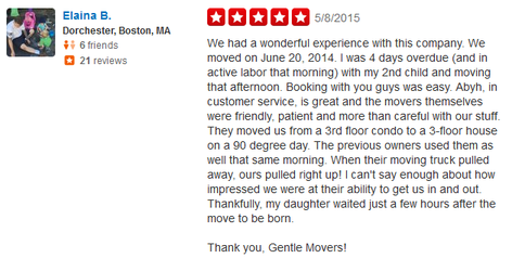Gentle Movers Boston Moving Company - Moving review