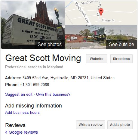 Great Scott Moving - Location