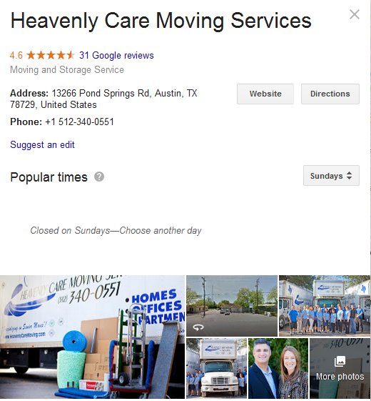 Heavenly Care Moving Services – Location
