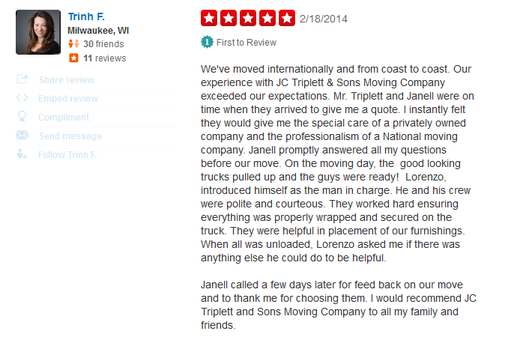 J C Triplett and Sons Moving – Moving review