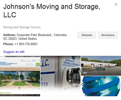 Johnson’s Moving and Storage – Location