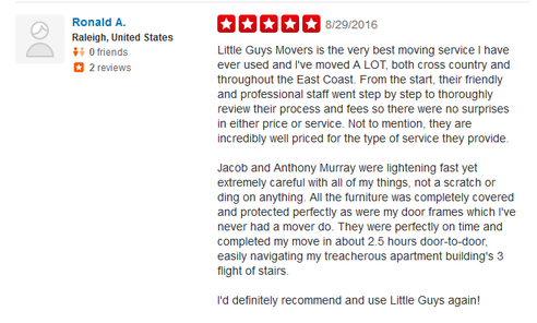 Little Guys Movers - Moving reviews