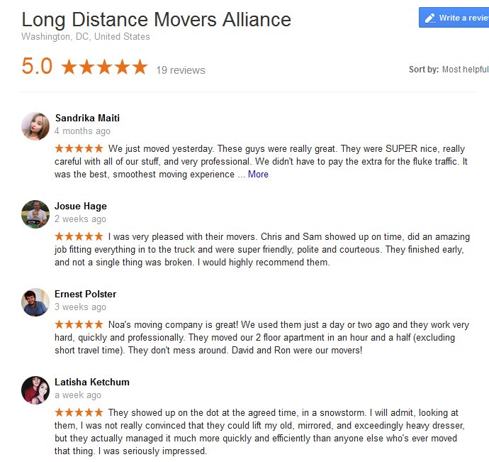 Long Distance Movers Alliance – Moving reviews