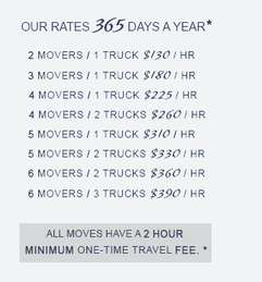 Matts Moving – Moving rates