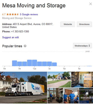 Mesa Moving and Storage – Location