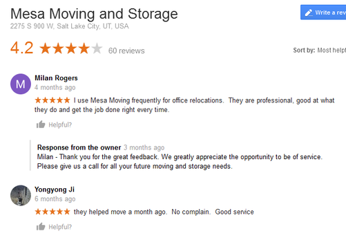 Mesa Moving and Storage – Moving reviews
