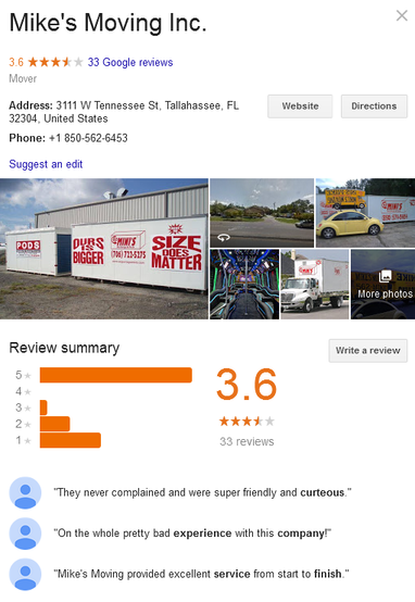 Mike Moving and Storage – Location and reviews