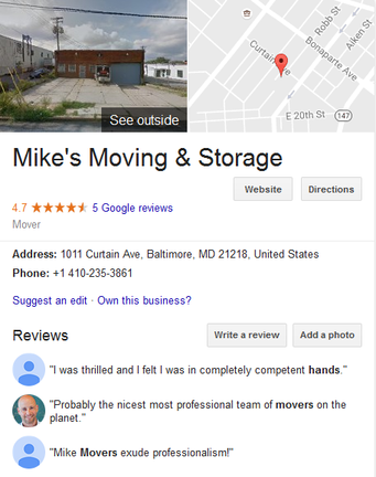 Mike Moving & Storage – Moving Location