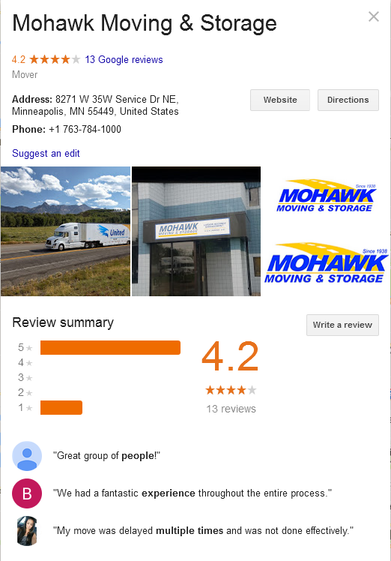 Mohawk Moving and Storage - Location