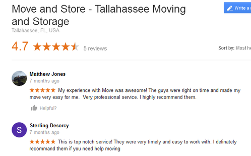 Move and Store – Moving reviews