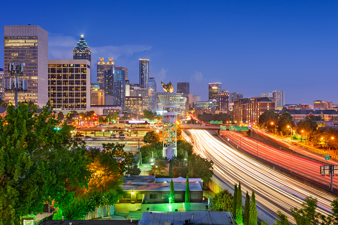 Move to Atlanta – City Skyline from Interstate 85