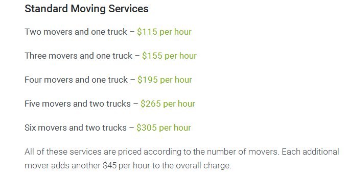 On the Go Moving and Storage – Moving rates