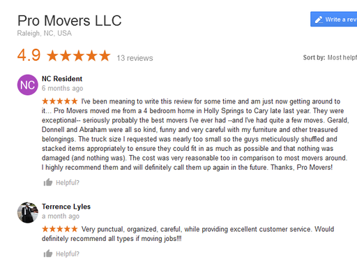 Pro Movers LLC - Moving reviews