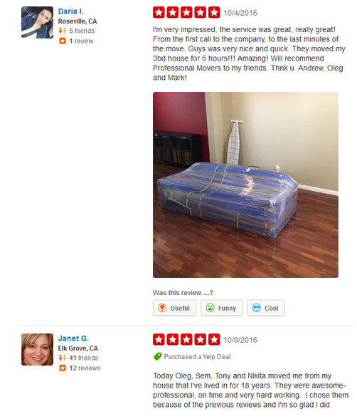 Professional Sacramento Movers – Moving reviews