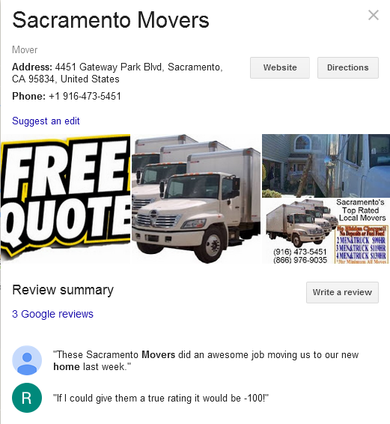 Sacramento Movers – Location