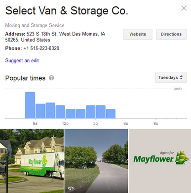 Select Van and Storage – Location