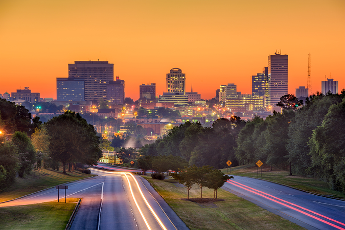 Skyline of Columbia, South Carolina with view of downtown