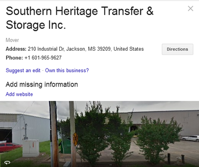 Southern Heritage Transfer & Storage – Location