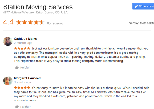 Stallion Services – Moving reviews