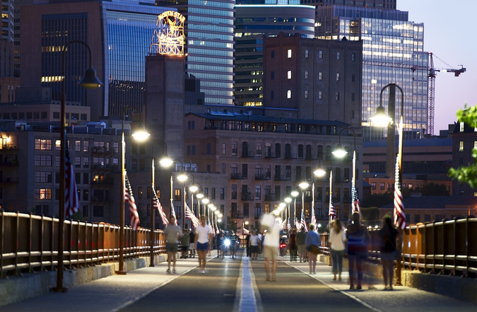 Stone Arch Bridge crossing the Mississippi River in Minneapolis