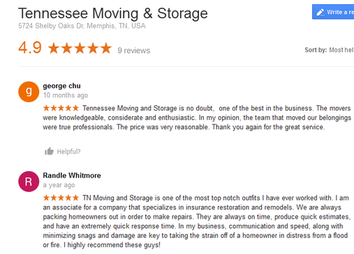 Tennessee Moving and Storage – Moving reviews