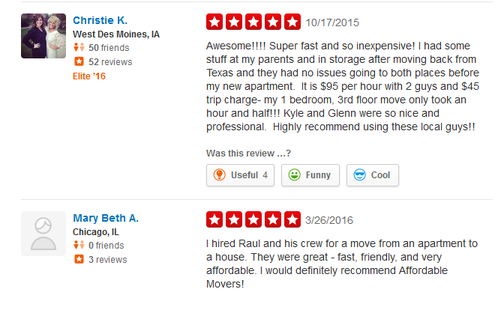 The Affordable Movers – Moving reviews