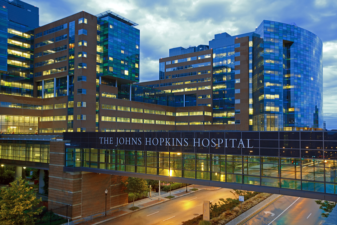 The John Hopkins Hospital is renowned as a teaching hospital and a biomedical research facility