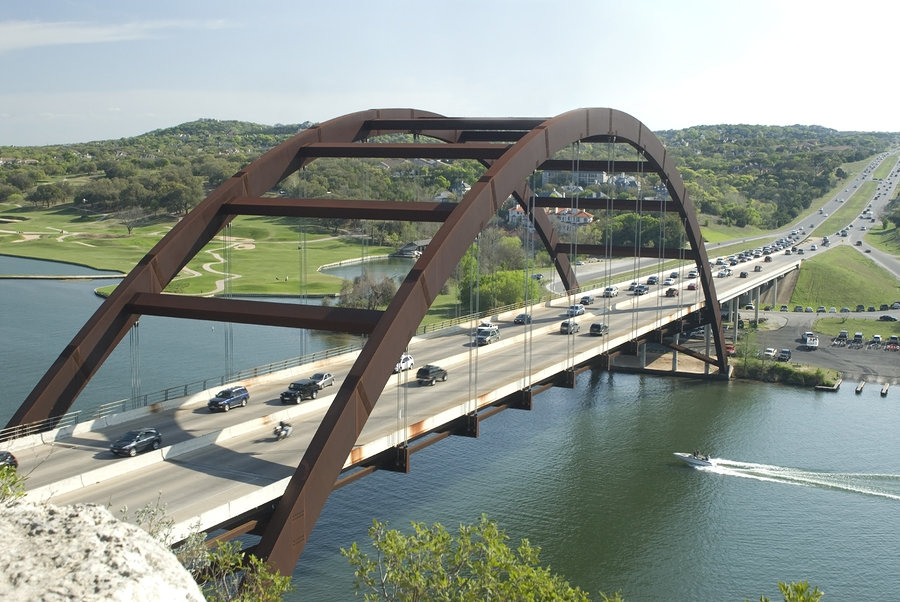 The Pennybacker Bridge in Austin, Texas sees hundreds of new arrivals daily