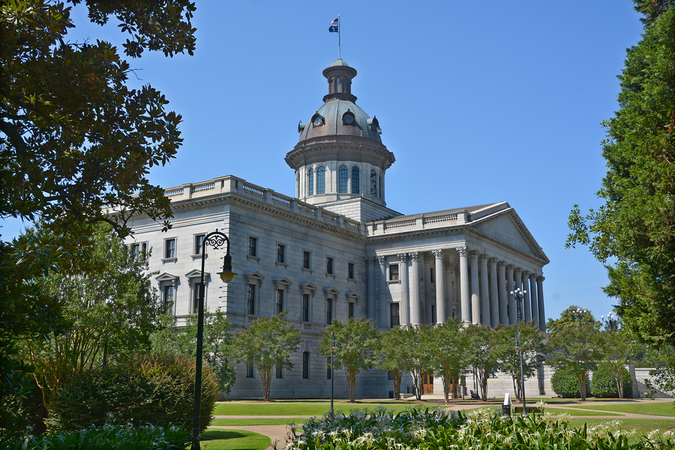 The South Carolina State House is one of many state and federal buildings in the city
