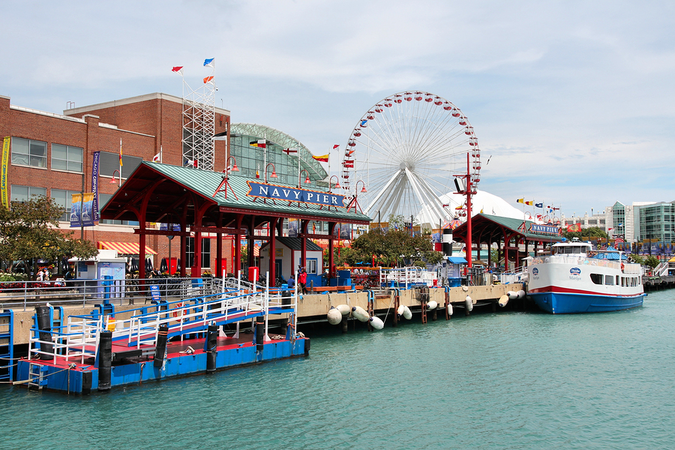 The famous Navy Pier in Chicago is a historical city landmark