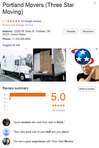 Three Star Moving Company – Location