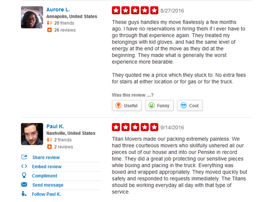 Titan Movers – Moving reviews
