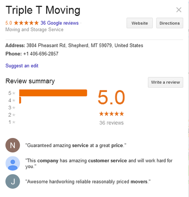 Triple T Moving - Location