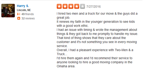 Two Men and a Truck - Moving review