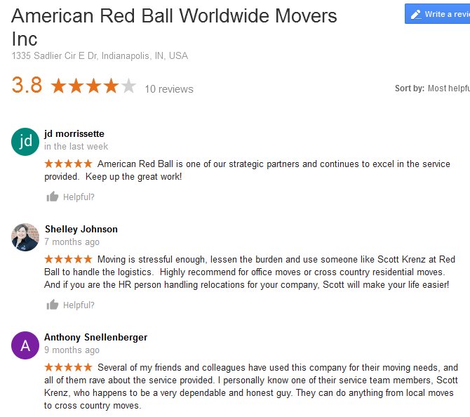 American Red Ball Movers - Moving reviews