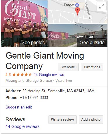 Gentle Giant Moving - Location