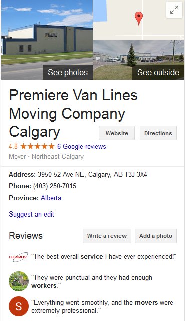 Premiere Van Lines - Location