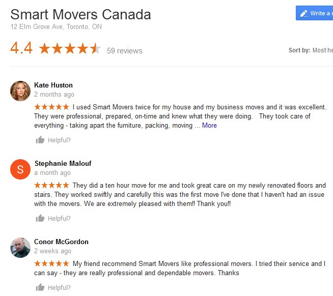 Smart Movers Canada - Moving reviews