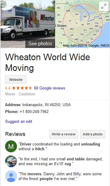 Wheaton World Wide Moving – Location