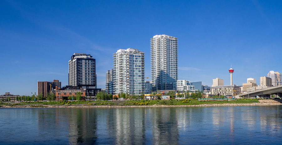 Calgary, Alberta Skyline – East Village’s residential and commercial development