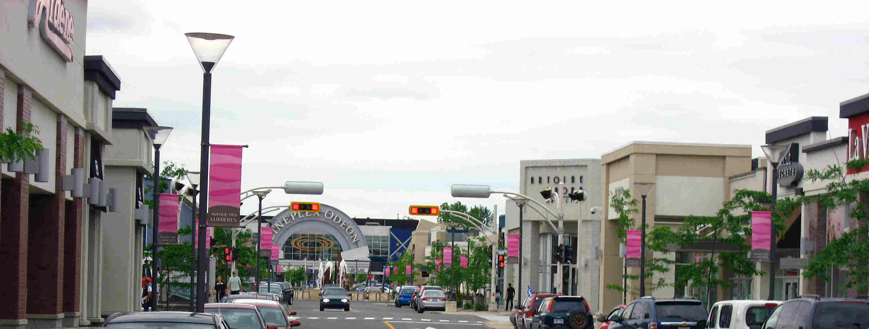 Commercial business district in Brossard