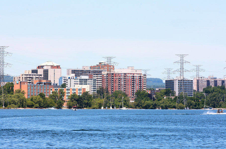 The City fronts Lake Ontario – downtown view of Burlington