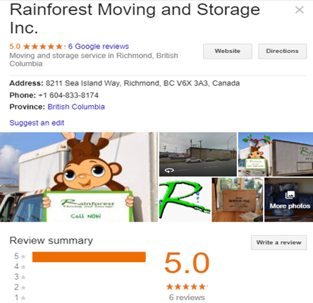 Rainforest Moving and Storage